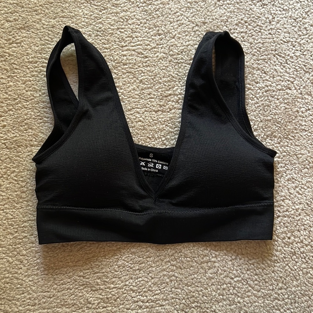 amazon - cotton - sports bra - black - small